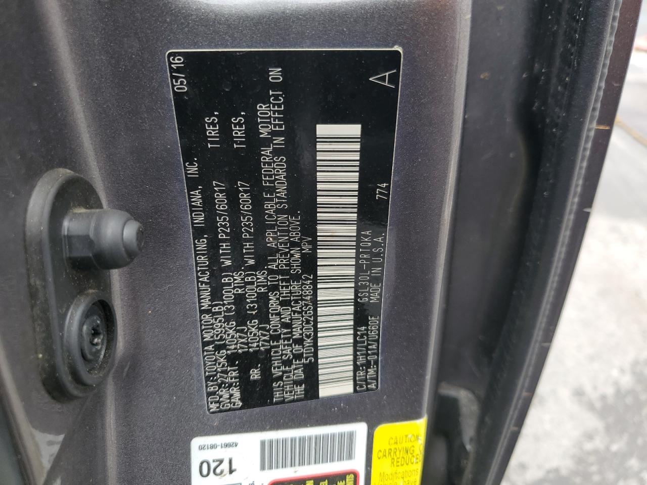 5tdyk3dc2gs748842 5TDYK3DC2GS748842 2016 Toyota Sienna Xle