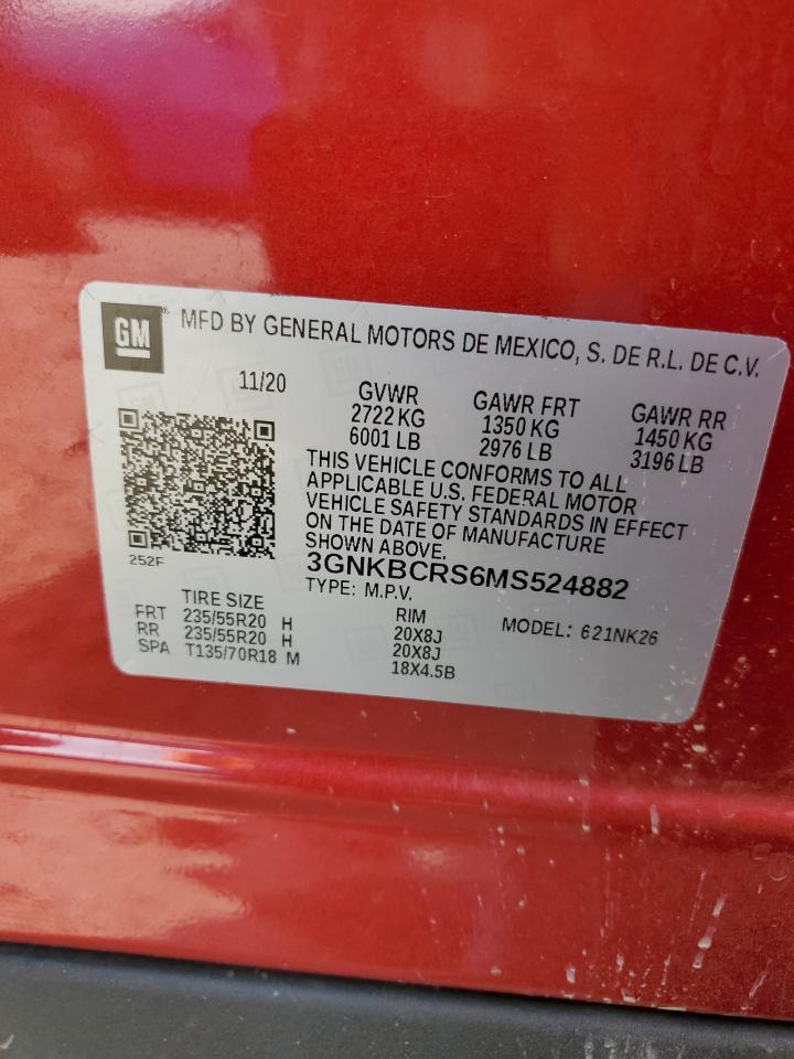 2021 Chevrolet Blazer 2Lt VIN: 3GNKBCRS6MS524882 Lot: 64090685