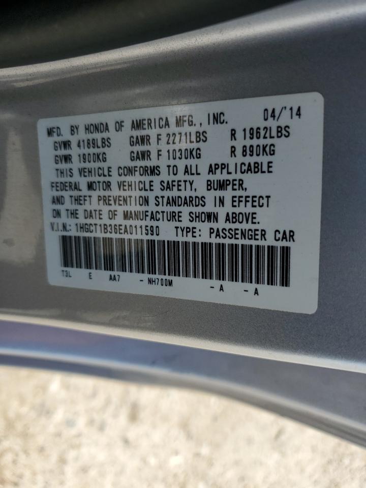 2014 Honda Accord Lx-S VIN: 1HGCT1B36EA011590 Lot: 65259105
