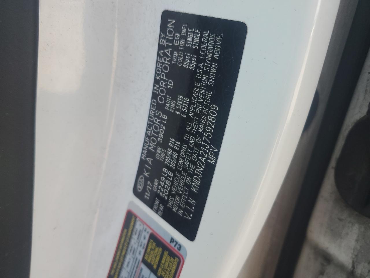 2018 Kia Soul VIN: KNDJN2A21J7592809 Lot: 62848685