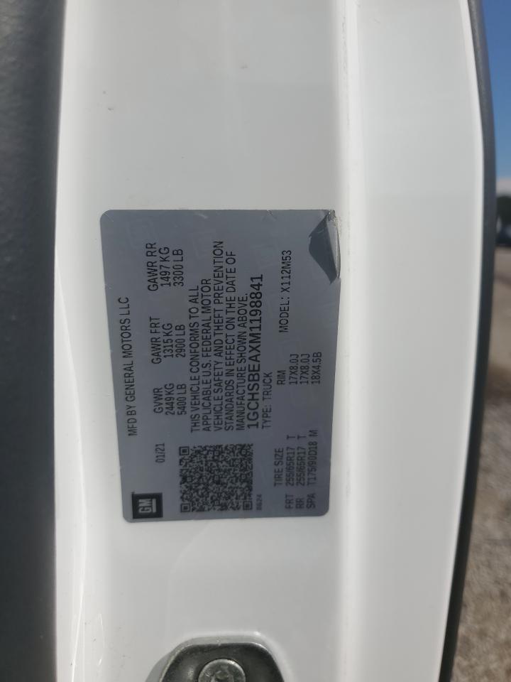 1gchsbeaxm1198841 1GCHSBEAXM1198841 2021 Chevrolet Colorado