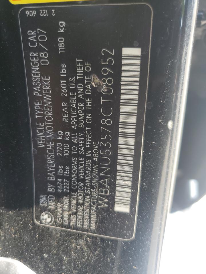 wbanu53578ct08952 WBANU53578CT08952 2008 BMW 528 I