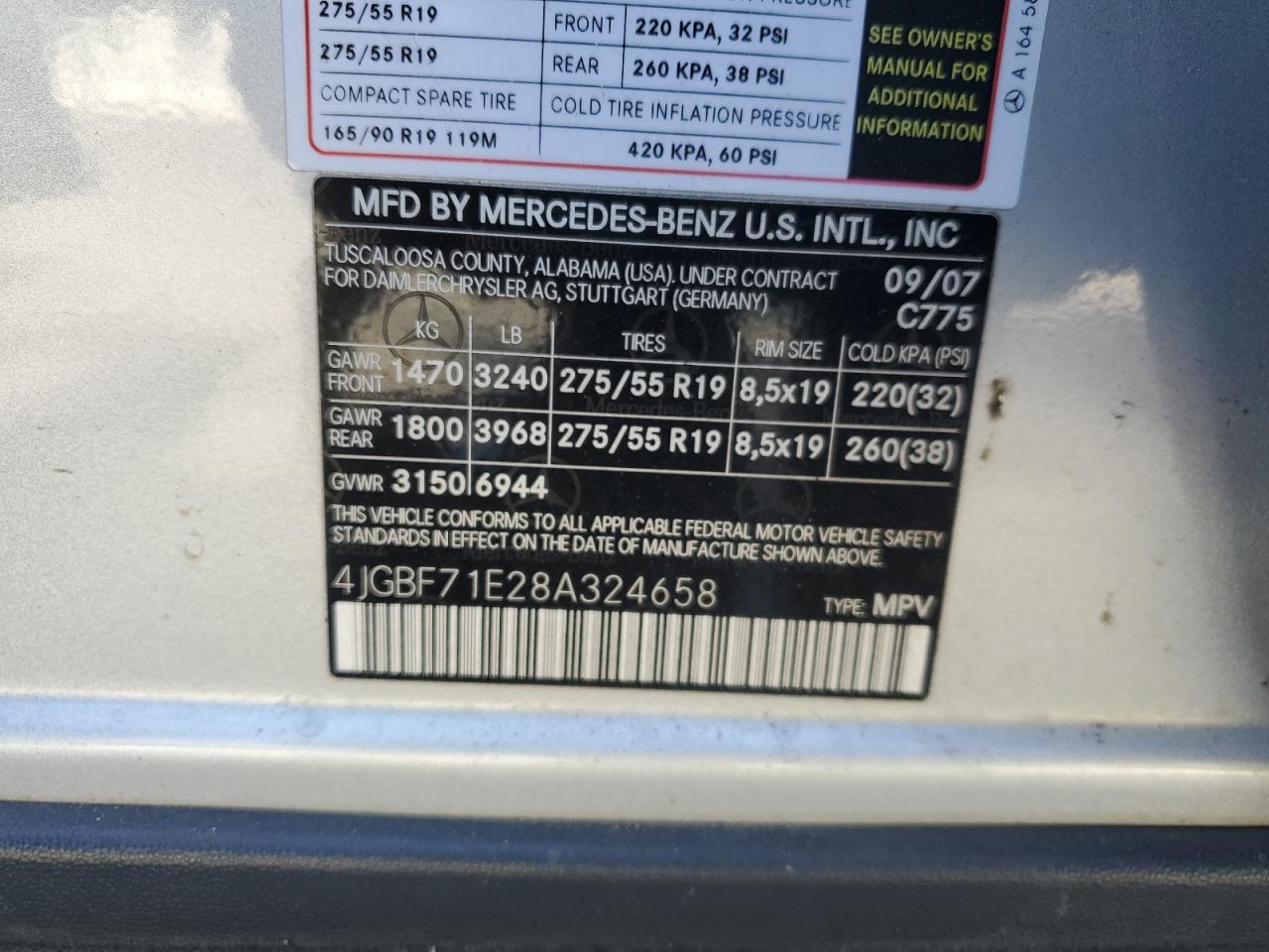 2008 Mercedes-Benz Gl 450 4Matic VIN: 4JGBF71E28A324658 Lot: 63716815