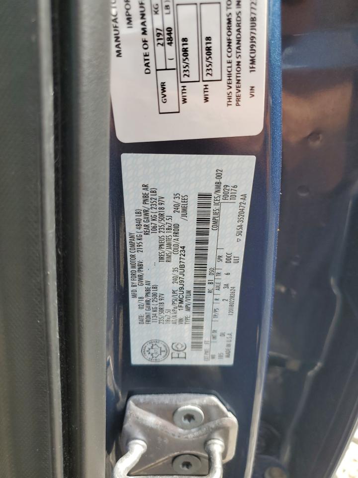 2018 Ford Escape Titanium VIN: 1FMCU9J97JUB77234 Lot: 62850545