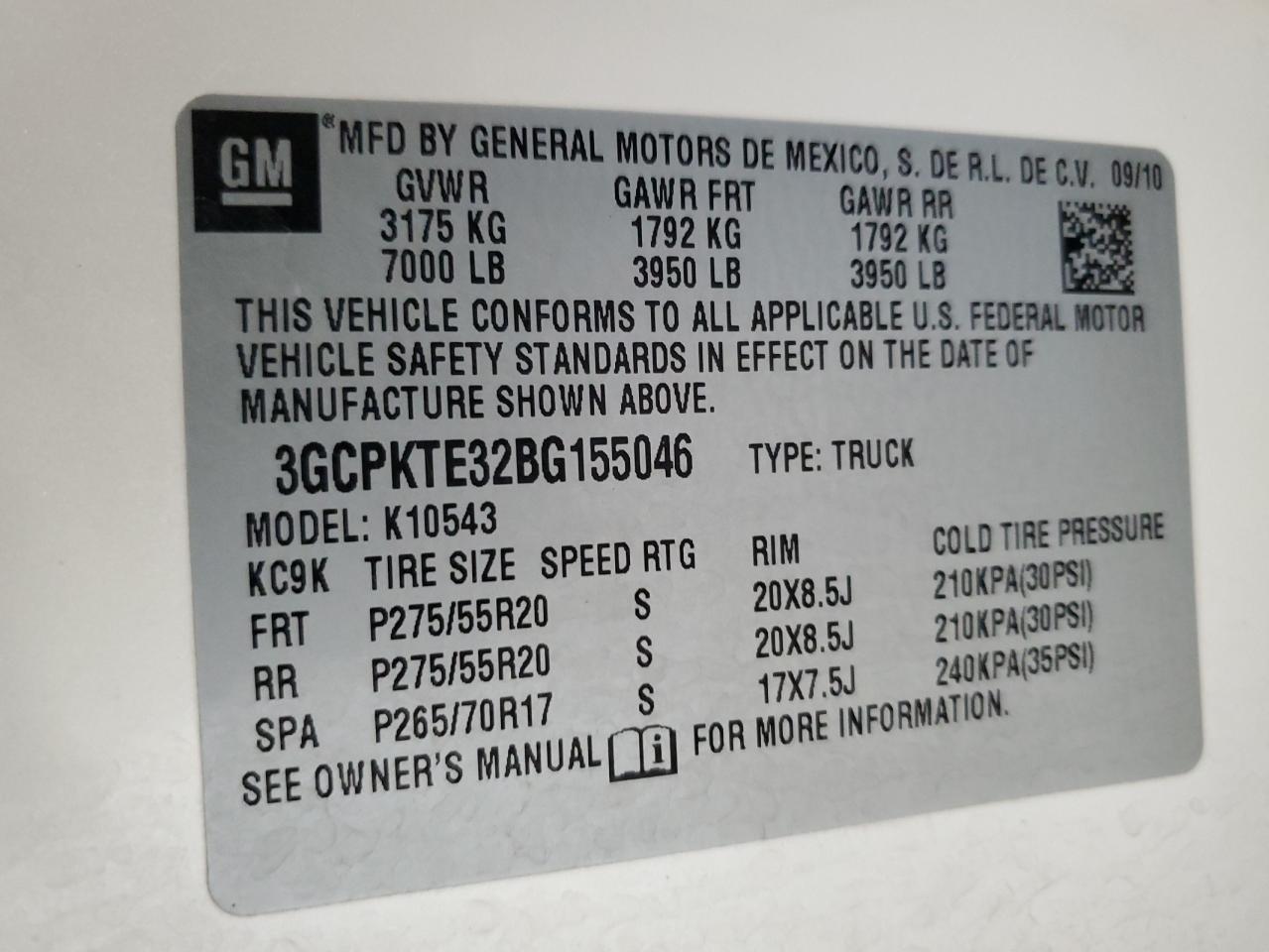 2011 Chevrolet Silverado K1500 Ltz VIN: 3GCPKTE32BG155046 Lot: 64334045
