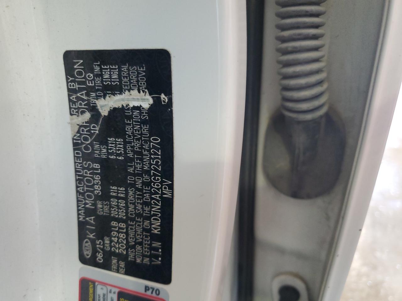 2016 Kia Soul VIN: KNDJN2A26G7251270 Lot: 65702675