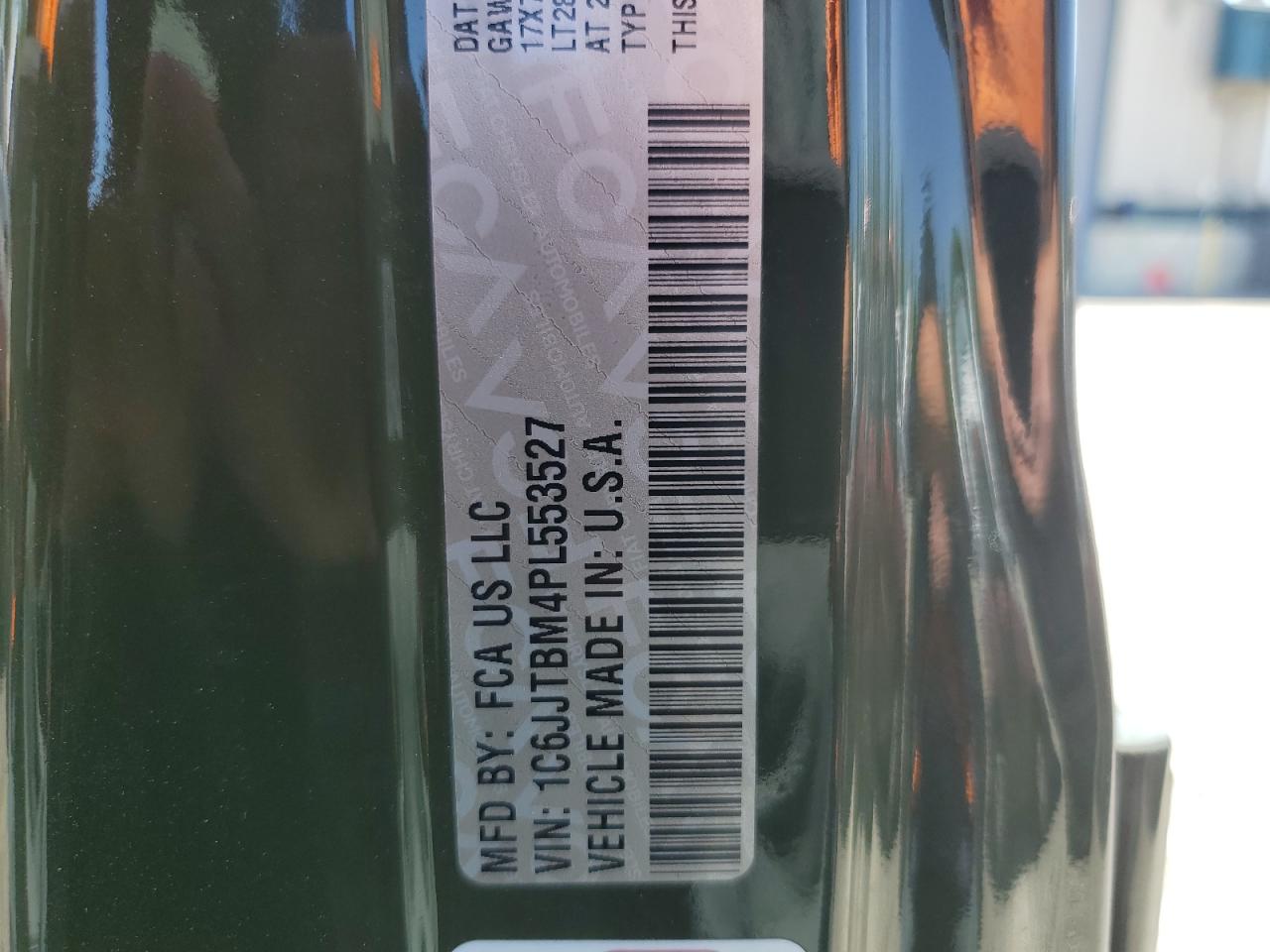 2023 Jeep Gladiator Rubicon VIN: 1C6JJTBM4PL553527 Lot: 63505615