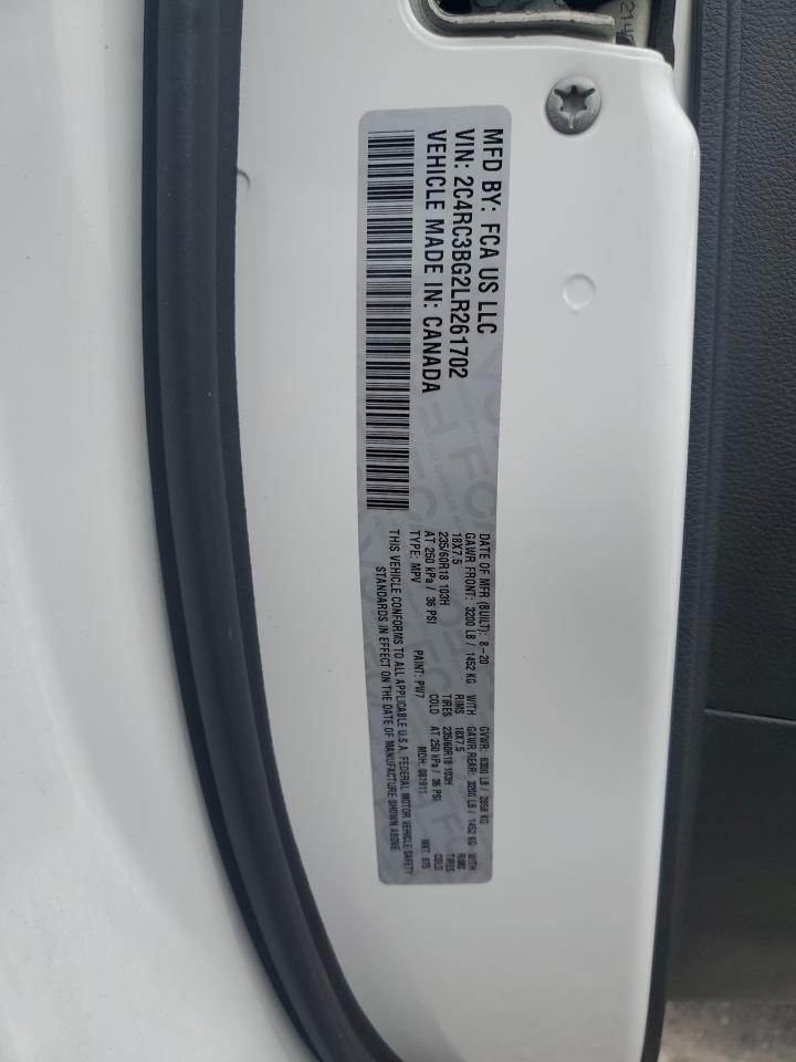 2020 Chrysler Pacifica Touring L VIN: 2C4RC3BG2LR261702 Lot: 64563655