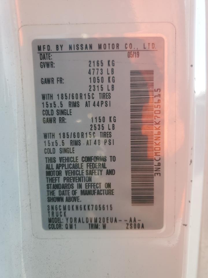 2019 Nissan Nv200 2.5S VIN: 3N6CM0KN6KK705615 Lot: 64471565