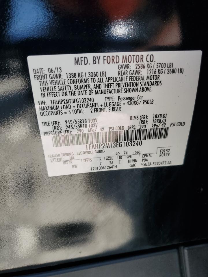 2014 Ford Taurus Police Interceptor VIN: 1FAHP2MT3EG103240 Lot: 64201015