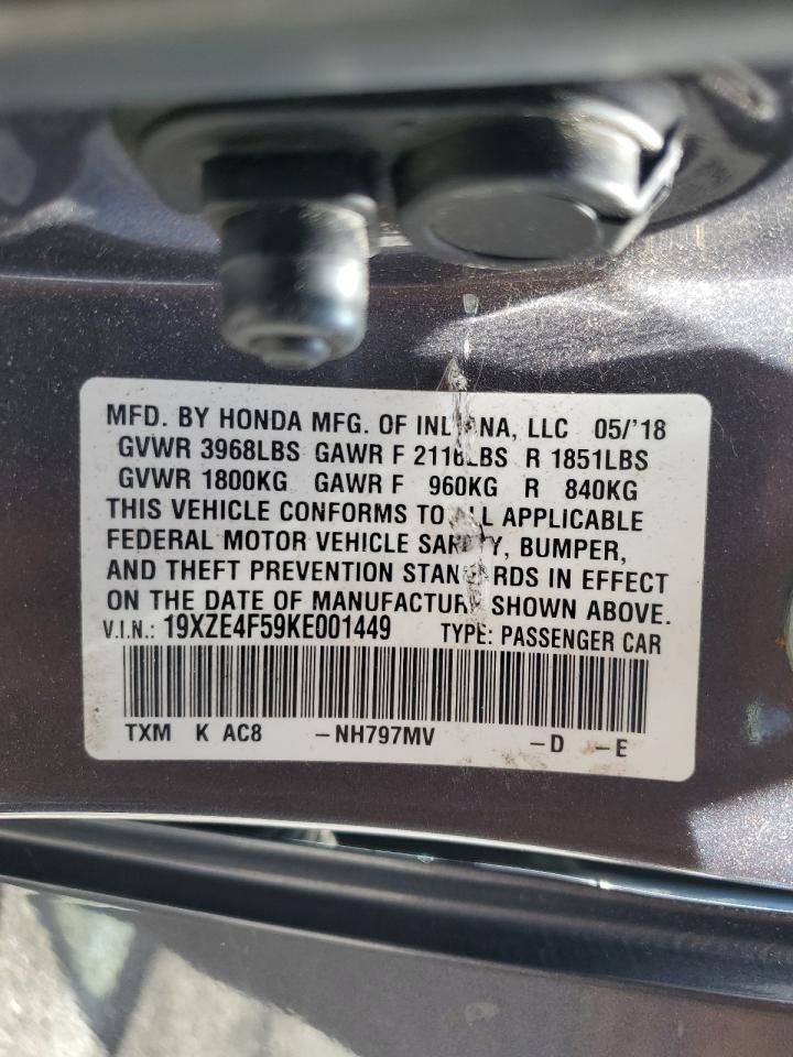 2019 Honda Insight Ex VIN: 19XZE4F59KE001449 Lot: 61997265