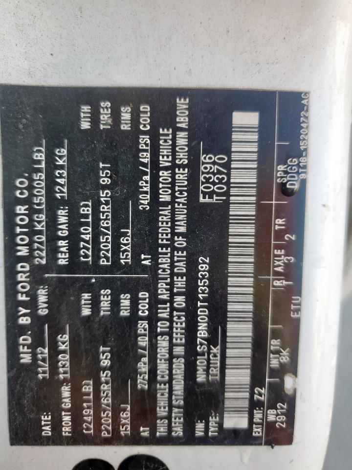 2013 Ford Transit Connect Xlt VIN: NM0LS7BN0DT135392 Lot: 66270745