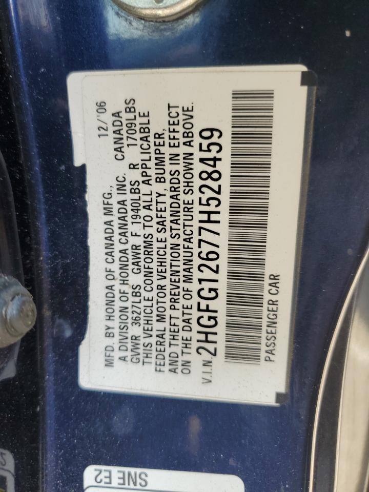 2007 Honda Civic Lx VIN: 2HGFG12677H528459 Lot: 65245965