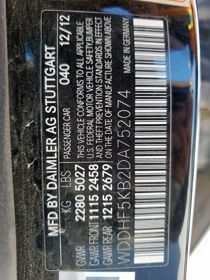 wddhf5kb2da752074 WDDHF5KB2DA752074 2013 Mercedes-Benz E 350
