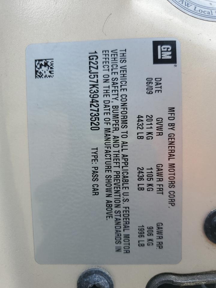 2009 Pontiac G6 VIN: 1G2ZJ57K394273520 Lot: 65814585