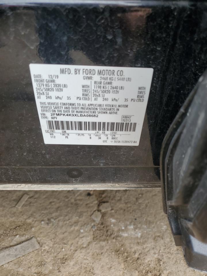 2020 Ford Edge Titanium VIN: 2FMPK4K9XLBA08682 Lot: 65023385