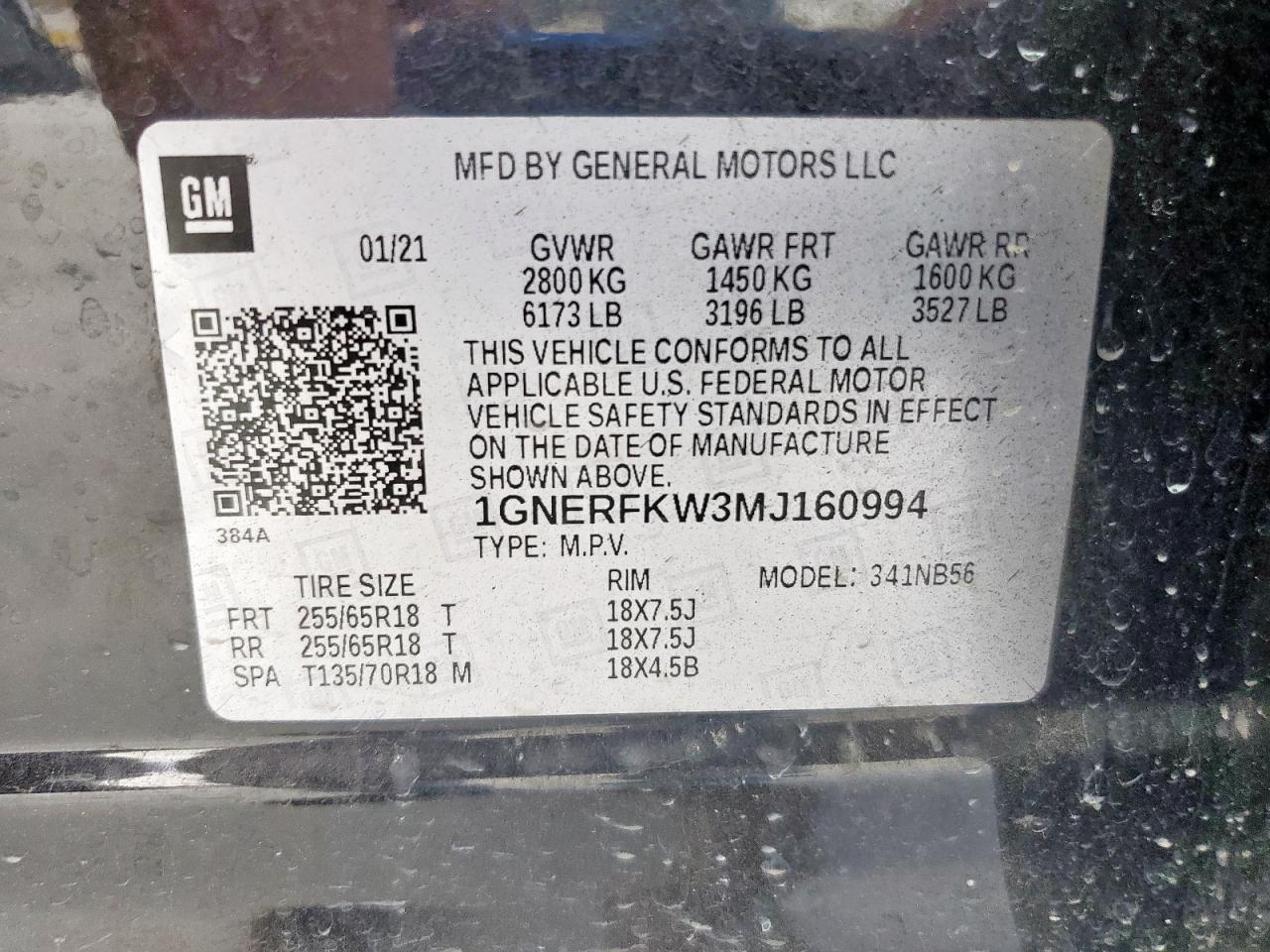 2021 Chevrolet Traverse Ls VIN: 1GNERFKW3MJ160994 Lot: 65195095