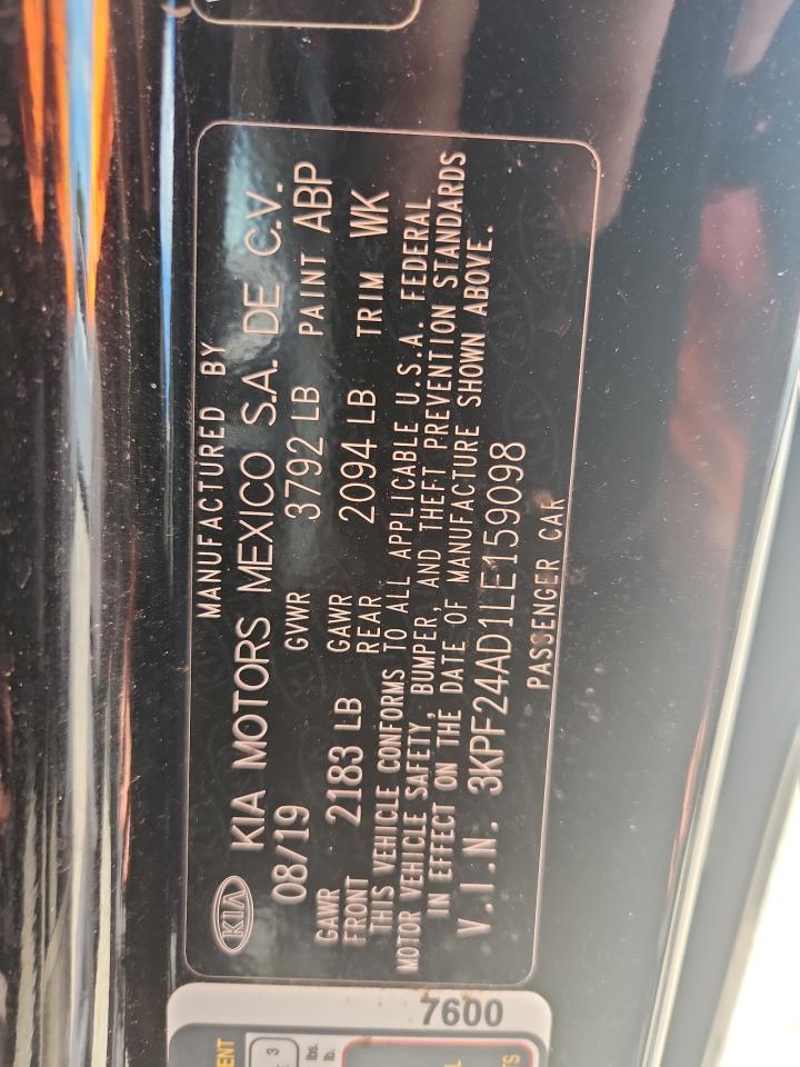 2020 Kia Forte Fe VIN: 3KPF24AD1LE159098 Lot: 64414285