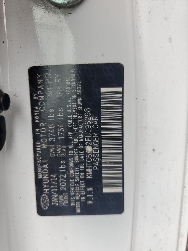 2014 Hyundai Veloster VIN: KMHTC6AD2EU196298 Lot: 63478625