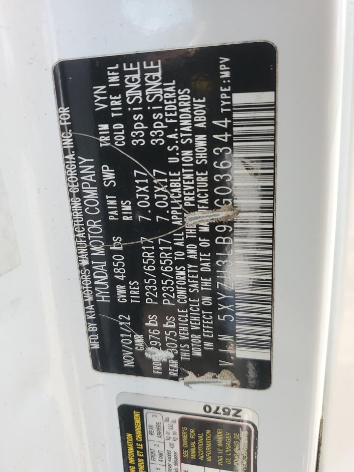 5XYZU3LB9DG036344 2013 Hyundai Santa Fe Sport