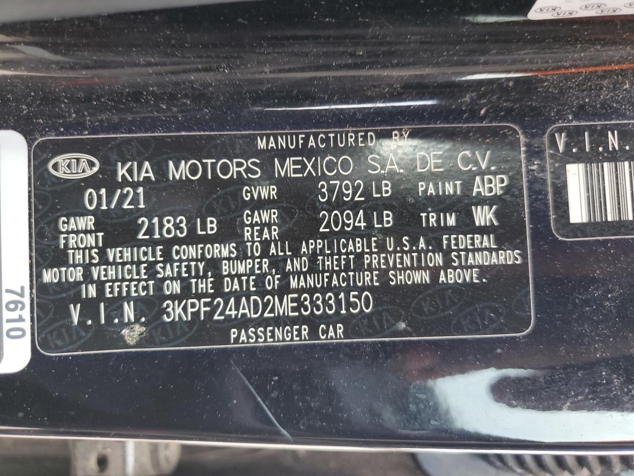 3KPF24AD2ME333150 2021 Kia Forte Fe