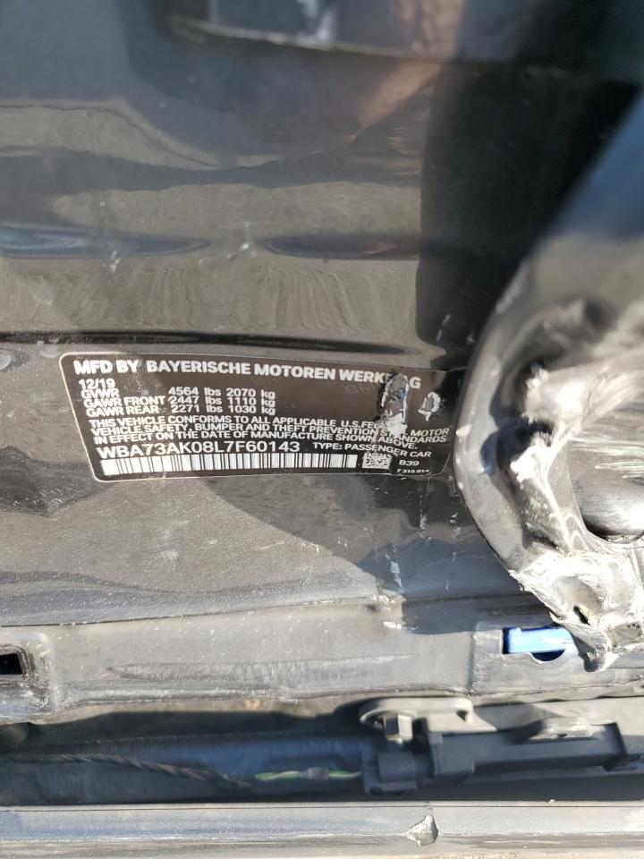 2020 BMW 228Xi VIN: WBA73AK08L7F60143 Lot: 64900935