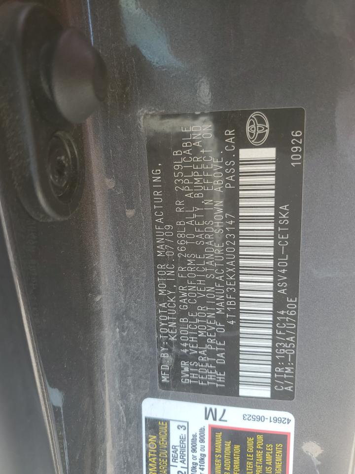 2010 Toyota Camry Base VIN: 4T1BF3EKXAU023147 Lot: 64819575
