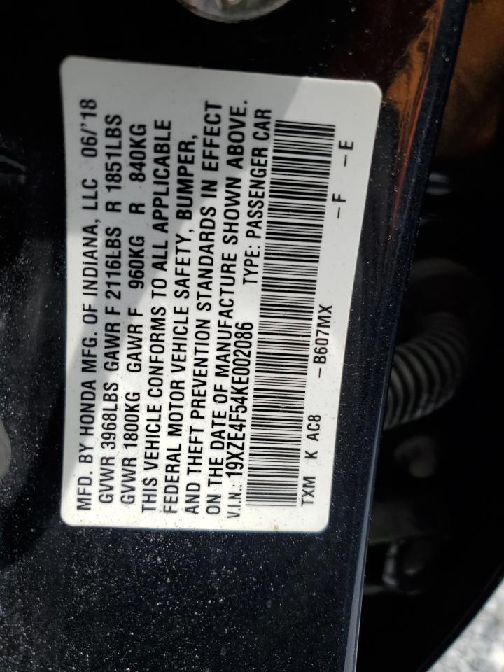 2019 Honda Insight Ex VIN: 19XZE4F54KE002086 Lot: 64232025