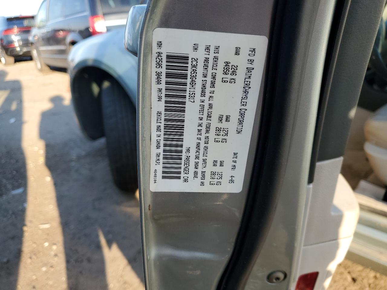 2006 Chrysler 300 Touring VIN: 2C3KA53G46H115317 Lot: 56336465