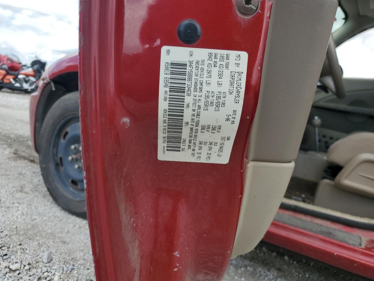 2006 Chrysler Pt Cruiser Touring VIN: 3A4FY58B86T334630 Lot: 64849655