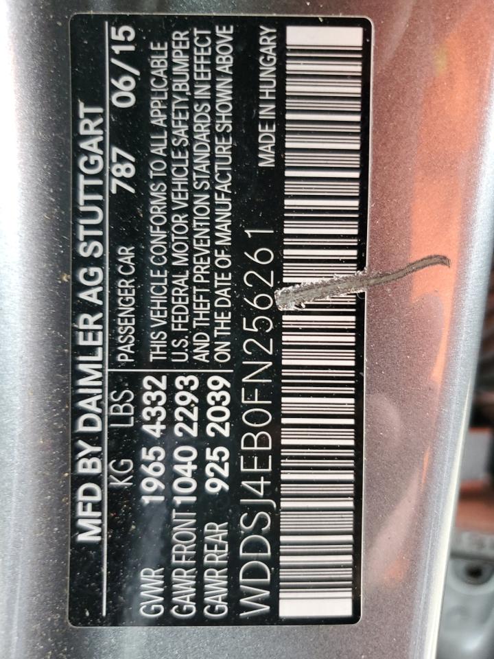 wddsj4eb0fn256261 WDDSJ4EB0FN256261 2015 Mercedes-Benz Cla 250