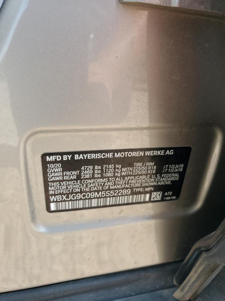 2021 BMW X1 xDrive28I VIN: WBXJG9C09M5S52289 Lot: 64413105