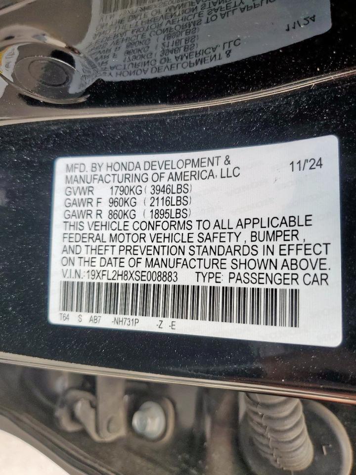 2025 Honda Civic Sport VIN: 19XFL2H8XSE008883 Lot: 66448585