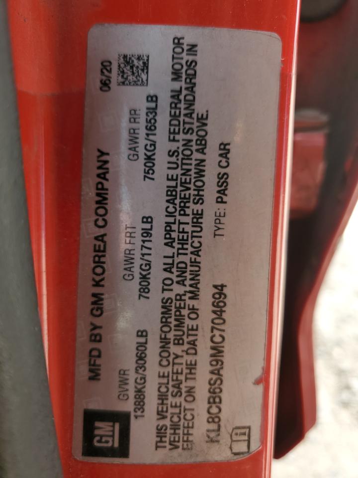 2021 Chevrolet Spark Ls VIN: KL8CB6SA9MC704694 Lot: 64458235