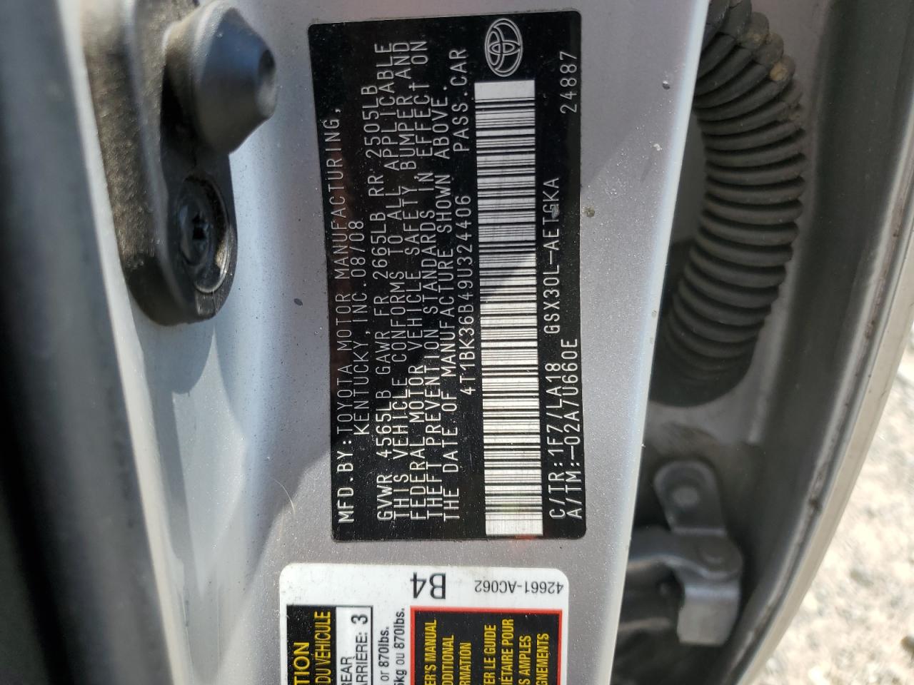 2009 Toyota Avalon Xl VIN: 4T1BK36B49U324406 Lot: 65065985