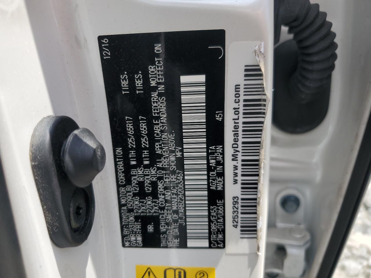 2017 Lexus Nx 200T Base VIN: JTJYARBZ2H2063467 Lot: 63458195