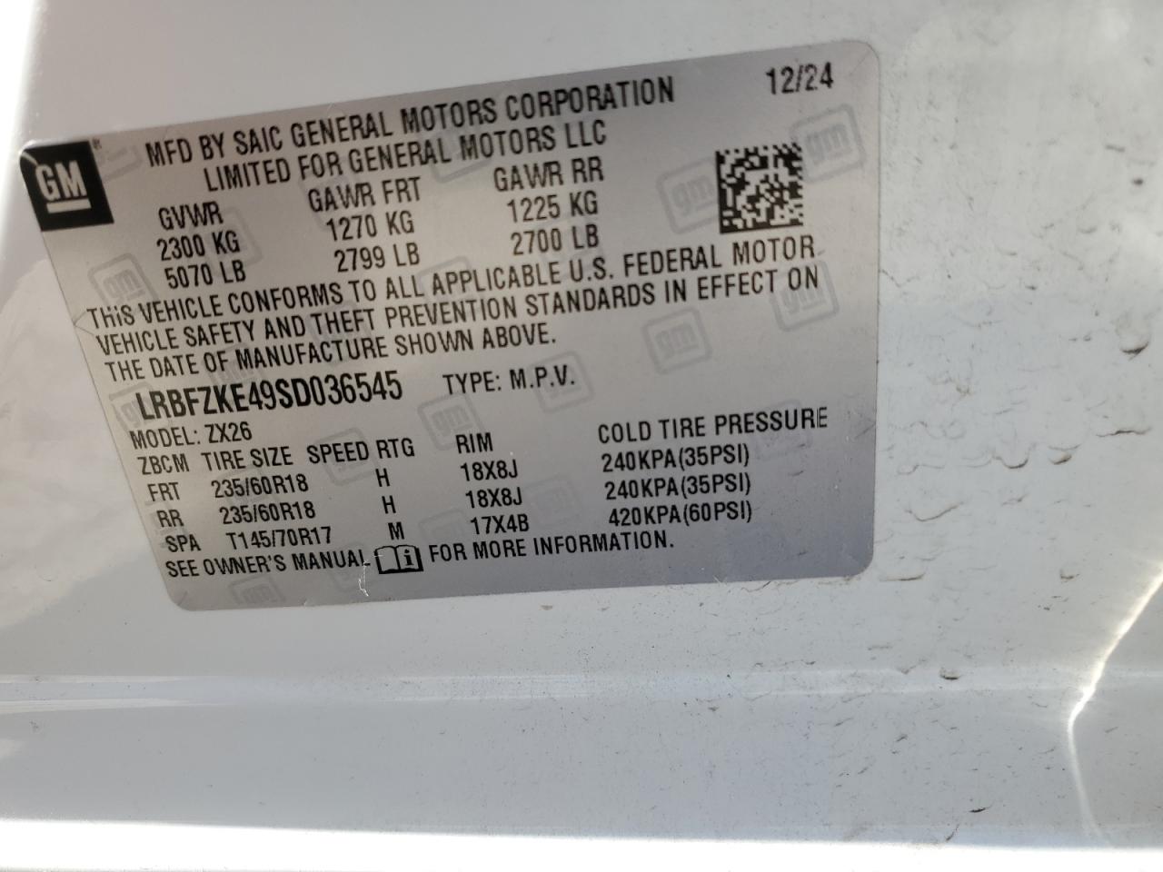 2025 Buick Envision Preferred VIN: LRBFZKE49SD036545 Lot: 63863845