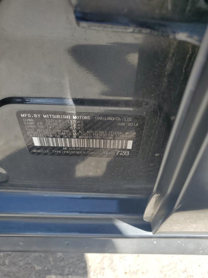 2015 Mitsubishi Mirage De VIN: ML32A3HJ2FH003127 Lot: 65402215