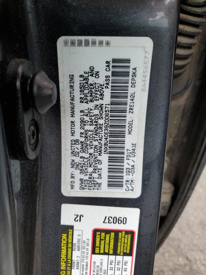 2009 Toyota Corolla Base VIN: 1NXBU40E39Z006571 Lot: 64960615