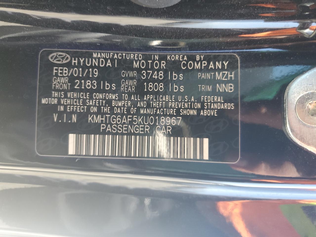 kmhtg6af5ku018967 KMHTG6AF5KU018967 2019 Hyundai Veloster Base