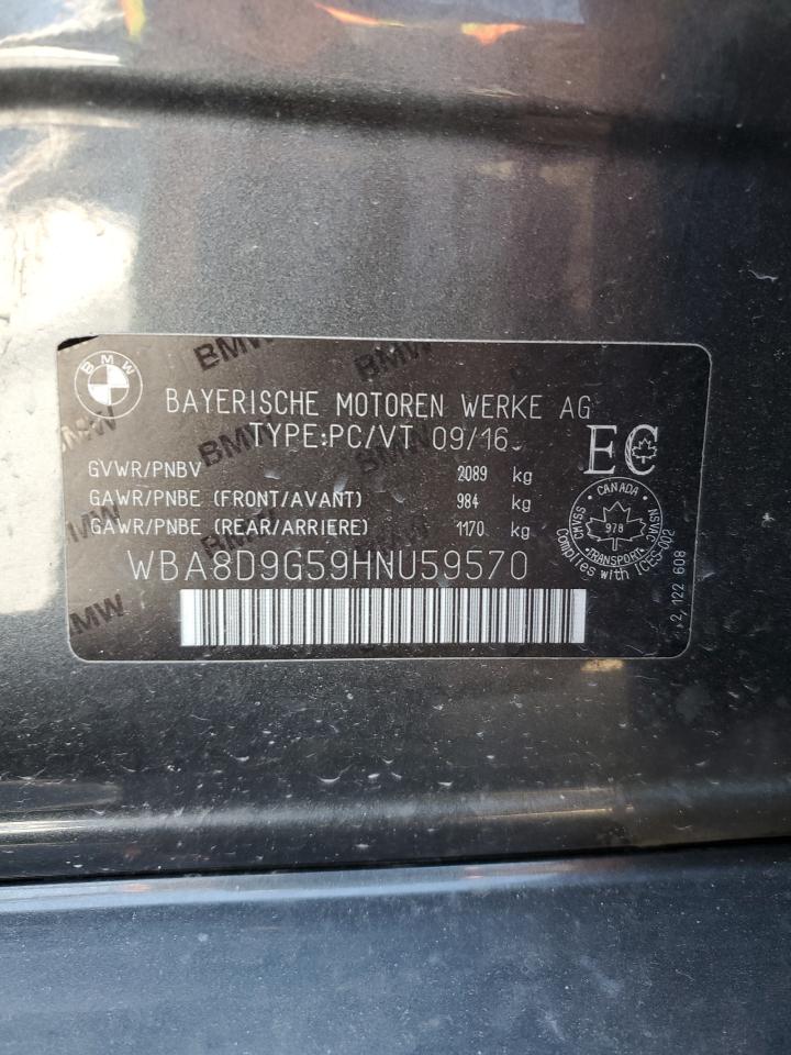 2017 BMW 330 Xi VIN: WBA8D9G59HNU59570 Lot: 61924465