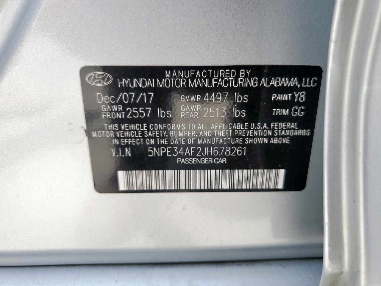 2018 Hyundai Sonata Sport VIN: 5NPE34AF2JH678261 Lot: 65138975