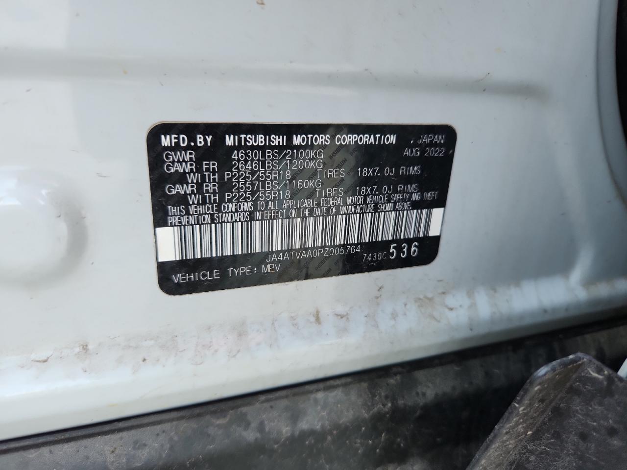 2023 Mitsubishi Eclipse Cross Le VIN: JA4ATVAA0PZ005764 Lot: 64439665