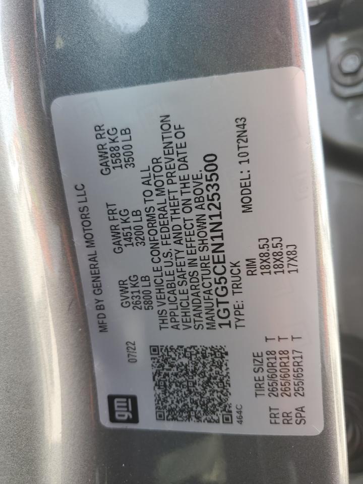 2022 GMC Canyon Elevation VIN: 1GTG5CEN1N1253500 Lot: 63579215