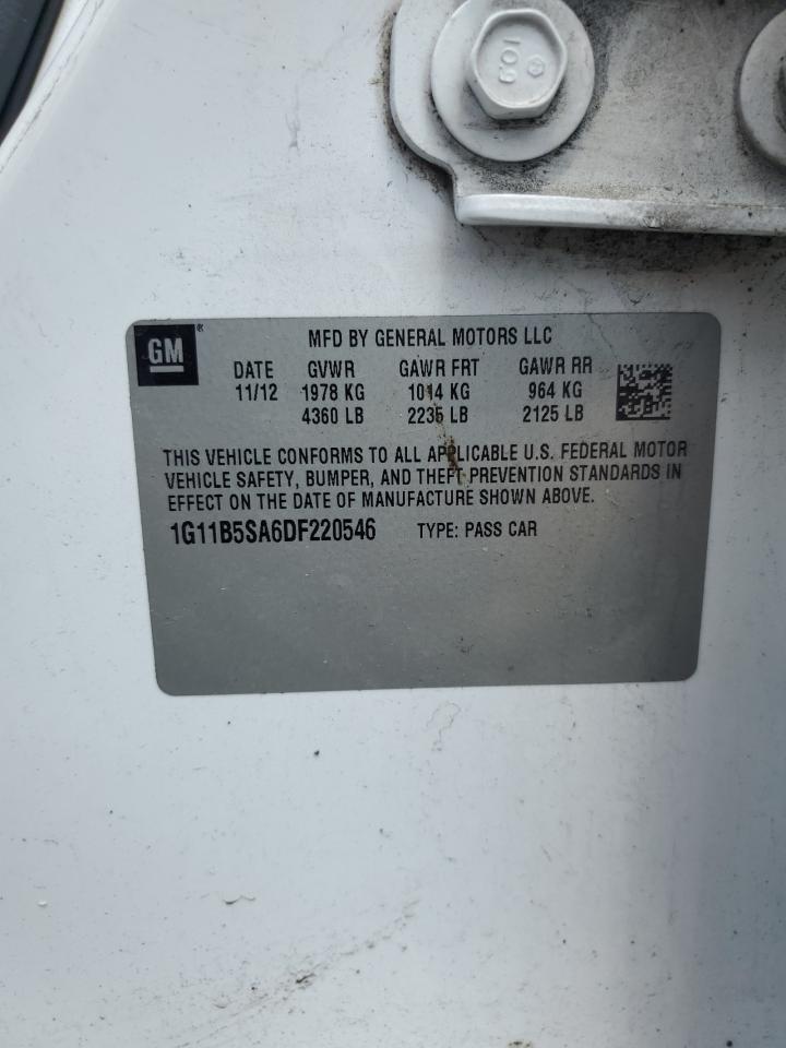 2013 Chevrolet Malibu Ls VIN: 1G11B5SA6DF220546 Lot: 65433315
