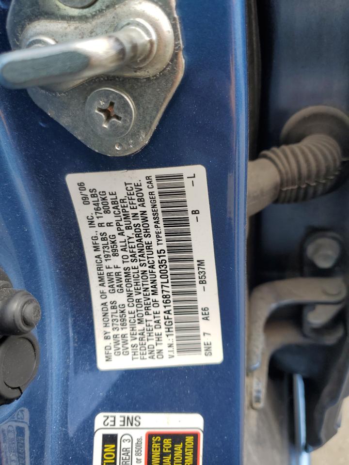 2007 Honda Civic Ex VIN: 1HGFA16877L003515 Lot: 65467565