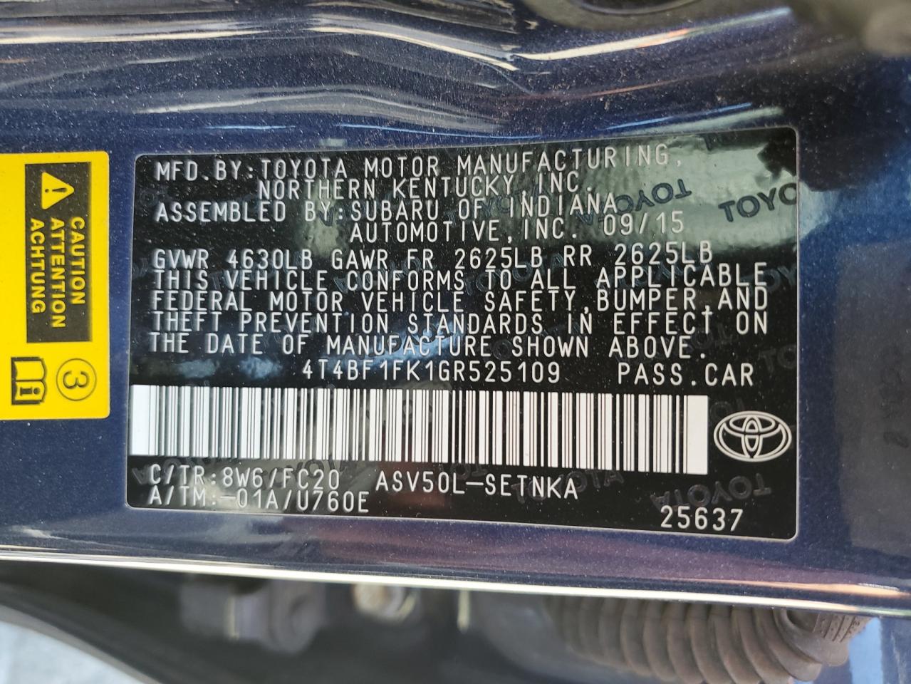 4t4bf1fk1gr525109 4T4BF1FK1GR525109 2016 Toyota Camry Le