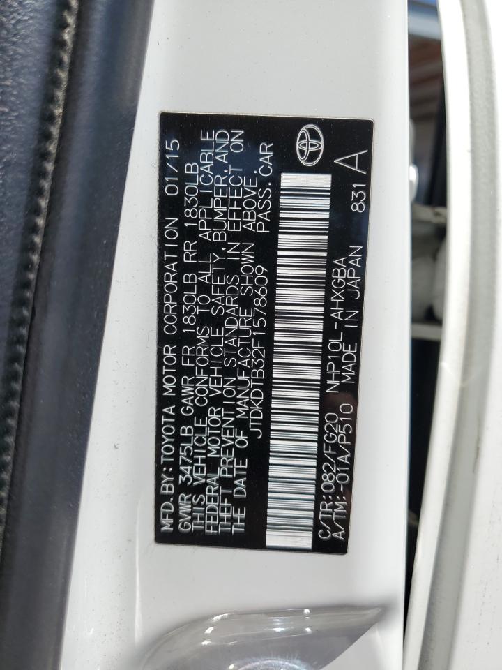 2015 Toyota Prius C VIN: JTDKDTB32F1578609 Lot: 63699185