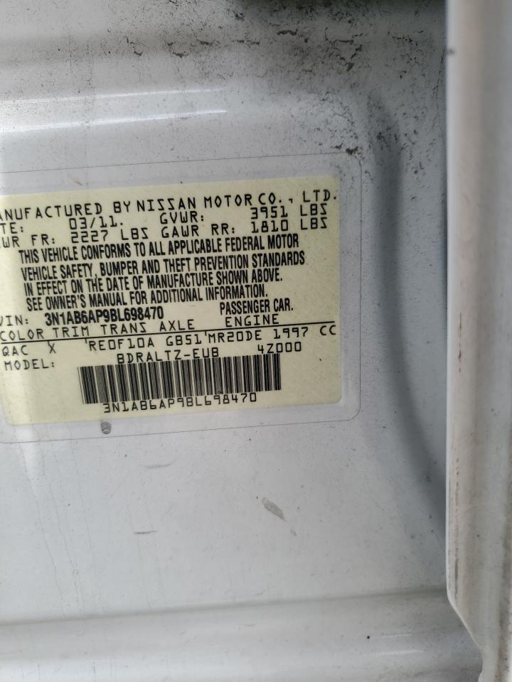2011 Nissan Sentra 2.0 VIN: 3N1AB6AP9BL698470 Lot: 63661525