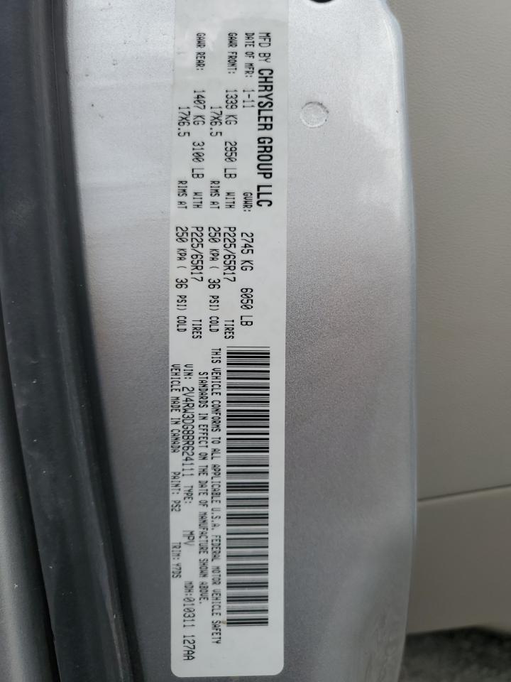2011 Volkswagen Routan Se VIN: 2V4RW3DG8BR624111 Lot: 63447905